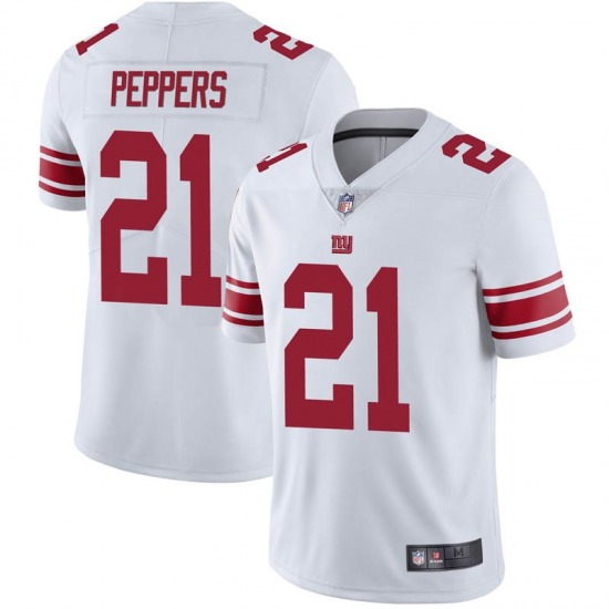 Men's New York Giants #21 Jabrill Peppers White Vapor Untouchable Limited Stitched